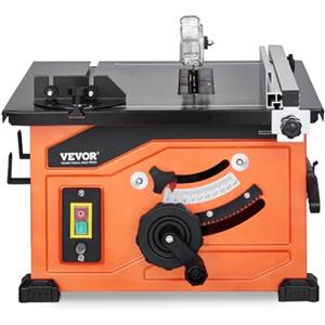 VEVOR Troncatrice Circolare da Tavolo 210 mm, Troncatrice da Tavolo Compatta Portatile 1200 W Capacità di Taglio Massima 225 mm 4800 Giri/min con Lama da 24 Denti, per Falegnameria Fattoria Faidate