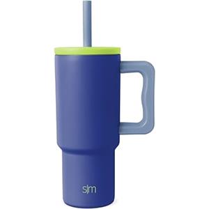 Simple Modern Tazza Termica con Cannuccia in silicone e Manico | Bicchiere Termico in Acciaio Inossidabile Isolato | Regali per Bambina e Bambini | Trek | 710ml | Asteroid
