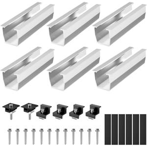 Maxentico 6 Pezzi Staffe Pannelli Fotovoltaici, Kit Staffe Fotovoltaico | Supporto per Modulo Solare in Alluminio, Supporti per Pannelli Solari da Balcone, Staffa di Montaggio for Pannello Solare