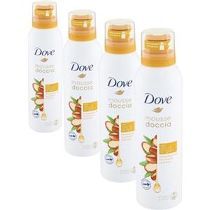 Dove Docciaschiuma Mousse Olio di Argan, 4x200 ml | Mousse Doccia, Pelle Più Morbida per 24 Ore, Ideale per la Depilazione, Senza SLS