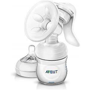 Philips Avent SCF330/20 Tiralatte Manuale Natural con Cuscinetti Massaggianti - Tettarella (0+m) e Biberon (125ml)