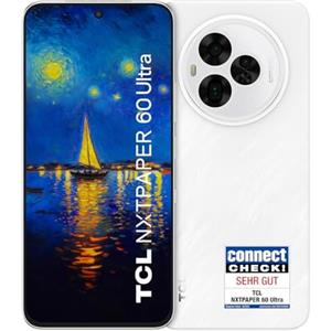 TCL NXTPAPER 60 Ultra - Smartphone 5G con schermo NXTPAPER 4.0 Natural light 7,2 FHD+, 256GB, RAM 12GB+12GB Expansion, CPU Dimensity 7400, AI support, Camera 50MP zoom 6X OIS, Batt. 5200mAh, Bianco