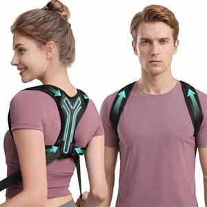 HIPTS Correttore Posturale Spalle e Schiena per Uomo e Donna, Fascia Posturale Regolabile per Schiena Dritta, Supporto Lombare Traspirante per Alleviare il Dolore, Taglia L (95-110cm), Nero