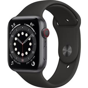 Apple Watch Series 6 Alluminio 44 mm (2020) | GPS + Cellular | Grigio Siderale | Cinturino Sportivo nero - premium