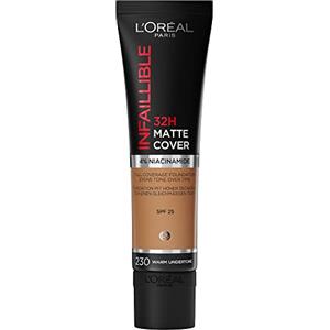 L'Oreal Paris L'Oréal Paris MakeUp Infaillible 24h Mat Cover, Fondotinta Coprente, Finish Matte, Formula a Lunga Durata, 230 Miel, 35 ml, Confezione da 1