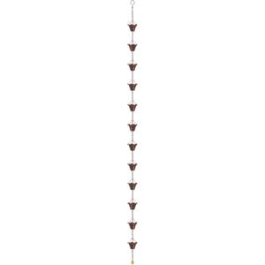 Generico Catene della Pioggia per Grondaie - Tubo di Scarico Estensione Decorativo 2.7 Metri,Catena della Pioggia Decorativa con 12 Coppe,per Giardino Casa Gazebo Esterno Tettoia Copertura