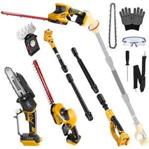 panthem Potatore telescopico a batteria motosega & Tagliasiepi per Dewalt 18V | senza batterie 4 in 1 professionale mini 6 pollici Sega telescopica elettrica sega 30 cm / 15CM Prato Kit Tagliasiepi