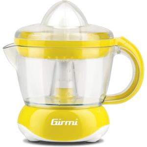 Girmi SR02 Spremiagrumi Elettrico, 2 Coni, 700 ml, 25 W, Giallo-Bianco | Automatico a pressione, con rotazione in due sensi e parti smontabili, per arance, limoni, lime e pompelmi