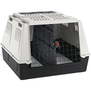 Ferplast ATLAS CAR MAXI Trasportino per Cani da Auto con Tappeto Drenante e Portaoggetti, Maniglie, Griglia Ventilazione, Doppia Apertura Scorrevole, Divisorio Incluso, Max 60 kg, 100 x 80 x h 71 cm