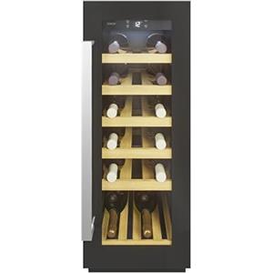 CANDY DiVino Cantinetta Vino 20 Bottiglie, Monozona, Classe F, Nera | Vetro Anti-UV, Ripiani in Legno, Filtro ai Carboni Attivi, Da Incasso, Illuminazione LED, 6 Ripiani, CCVB 30/1