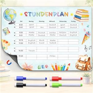 Happirra Calendario orario lavabile, orario magnetico, regalo per l'inizio della scuola