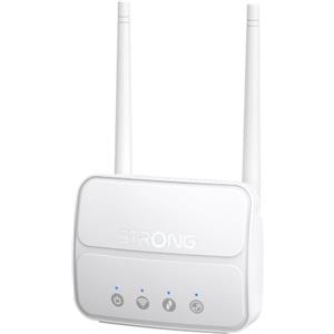 Strong Router 4G LTE con SIM, WiFi N300, 4G Modem Cat4 150 Mbps, USB 3.0 | Saponetta WiFi 2,4 GHz fino a 300 Mbps, antenne staccabili, porta LAN 100 Mbps, WPA/WPA2, fino a 32 dispositivi, Plug & Play