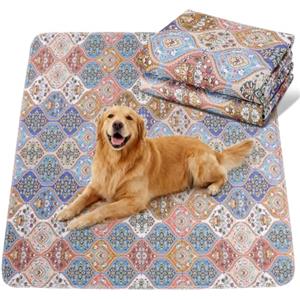 Gimars 91 x 121 cm, 2 Pezzi, Design Boho e Finitura Resistente, Traversine Lavabili per Cani, Tappetino Riutilizzabile per Addestramento Cuccioli, Assorbente, Antiscivolo e a Prova di Perdite