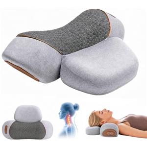 AHYDFSR Massaggiatore Cervicale, Cuscino Massaggiante, per Rilassamento Muscolare | 3 in 1 Massaggiatore Spalle, con Vibrazione, Trazione, Riscaldamento, Massaggiatore Collo, Massaggio Cervicale per Casa