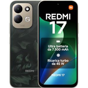 XIAOMI REDMI 17, Smartphone 4+256GB, Verde Rovere, Batteria 7500 mAh, Ricarica 45W | Resistente Corning® Gorilla® Glass 7i, Display Immersivo 6,9″, Potente MediaTek Helio G91-Ultra, Doppia Fotocamera AI 50MP