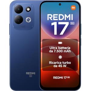 XIAOMI REDMI 17 5G, Smartphone 4+128GB, Blu, Batteria 7500mAh, Ricarica 45W | Snapdragon® 4 Gen 5 5G, Resistente Corning® Gorilla® Glass 7i, Display Immersivo 6,9″, Sistema a Doppia Fotocamera AI da 50MP