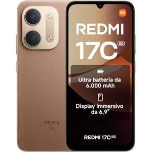 XIAOMI REDMI 17C 5G, Smartphone 4+128GB, Marrone, Batteria 6000mAh, Ricarica 33W | Display Immersivo 6,9" 120 Hz, Fotocamera AI 50MP, MediaTek Dimensity 6300, Fino a 105 Ore di Riproduzione Musicale
