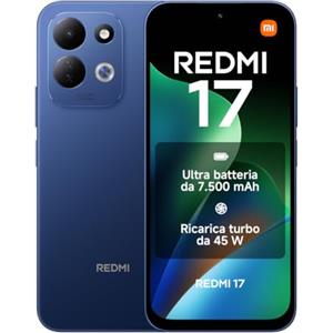 XIAOMI REDMI 17, Smartphone 4+256GB, Blu Profondo, Batteria 7500 mAh, Ricarica 45W | Resistente Corning® Gorilla® Glass 7i, Display Immersivo 6,9″, Potente MediaTek Helio G91-Ultra, Doppia Fotocamera AI 50MP