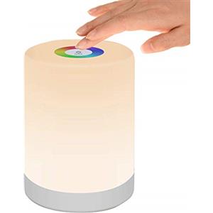DIWUJI Luce Notturna LED, Lampada da Comodino Intelligente, Controllo Tattile, Dimmerabile, USB Ricaricabile, Portatile, Colore che Cambia RGB per Bambini, Camera da Letto, Campeggio (Bianco Caldo)