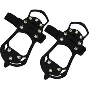 Generic Punte Da Ghiaccio Per Stivali 1 Paio di Stili Con 10 Denti Antiscivolo E | Inverno Racchette da Neve Picchi Trazione Sovrapposizioni Per Alpinismo, Arrampicata, Corsa All'aperto, W