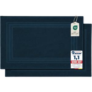 Komfortec Tappeto Bagno Set di 2 in Spugna di Cotone 50x70 cm | Tappetino Bagno 100% Cotone, Assorbente, Morbido, Lavabile in Lavatrice, 600 g/m², Petrolio