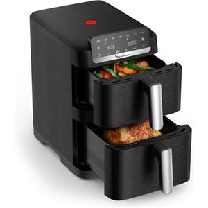 Moulinex Easy Fry Crispy Stack, Friggitrice ad Aria, EZ7528 | con Doppio Cestello Verticale, Salvaspazio e Compatta, Cottura Uniforme e Croccante