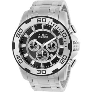Invicta Men's 50mm Pro Diver Quartz Chronograph Watch with Stainless Steel Strap, Silver, 26 (Model: 22317-I, 22318)