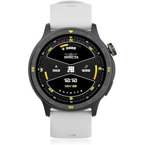 Invicta I-Tech-004 Smartwatch digitale, display da 1,43", cinturino in silicone, monitoraggio nuoto, oltre 100 modalità sportive, Bluetooth 5.3, GPS, cinturino bianco, cassa nera, unisex