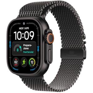 Apple Watch Ultra 4 GPS + Cellular 49 mm | Cassa in titanio nero con Loop in maglia milanese in titanio nero - M