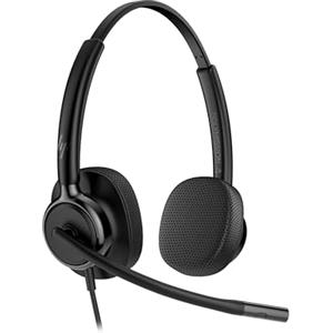 PLT HP Poly Mission 420 Cuffia USB-C Stereo, Noise Canceling, Nero Opaco | Microfono AI, Headset Professionale per Smart Working, Teams e Zoom, Compatibile PC e Mac, Audio HD per Videoconferenze