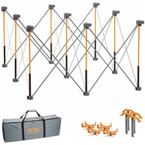 BORA Centipede CK9S - Banco da Lavoro Portatile 1,2×1,2 m, 1.588 kg, Altezza 76 cm, 4 Morsetti + 4 Staffe X + Borsa Inclusi