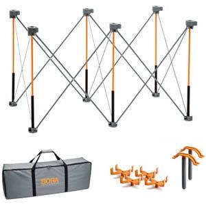 BORA Centipede CK6S - Banco da Lavoro Portatile Pieghevole 61×122 cm, Altezza 76 cm, Struttura in Acciaio, Capacità 1.134 kg, Include 4 Staffe X, 2 Morsetti e Borsa - Falegnameria e Cantiere