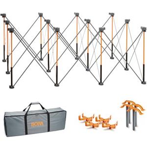 BORA Centipede CK12S Banco da Lavoro Portatile 1,2x1,8m | Portata 2041kg, Altezza 76,2cm | 4 Coppe X, 4 Morsetti, Borsa Inclusi