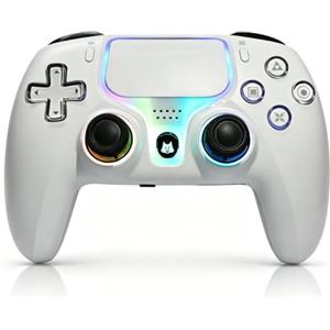 NBCP RGB Controller wireless Profi per PS5/PC/iOS/Android | Joystick con effetto Hall, grilletti regolabili, pulsanti posteriori, modalità Turbo, giroscopio a 6 assi, anello RGB
