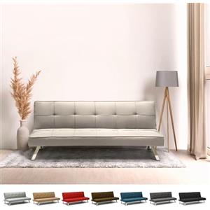 Produce Shop Divano letto in tessuto 2 posti design moderno Gemma pronto letto - Grigio