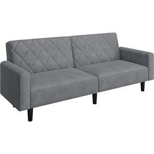 Yaheetech Divano Imbottito a 2 Posti Divano Matrimoniale con Braccioli | Sofa in Velluto per Soggiorno Ufficio Salotto 159 × 94 × 52,5 cm Grigio Scuro