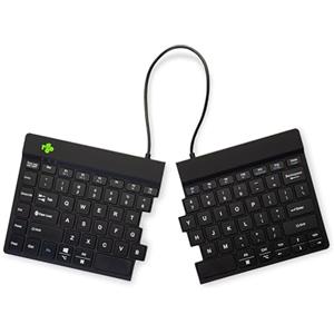 R Go Tools R-Go - Tastiera Split con meccanismo a forbici, tunnel carpale, design ergonomico in 2 parti, con software Break, ultrasottile, layout QWERTY (US), Bluetooth 5.0, compatibile con Windows/Mac/Linux,