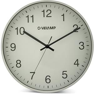 Velamp Orologio da parete al quarzo rotondo 30 cm, orologio da parete senza ticchettio, orologio da muro moderno e silenzioso 12 pollici. Numeri facili da leggere. Ideale per ufficio,cucina,scuola,palestra