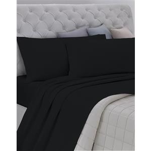 GEMITEX Completo Letto Cotone In, 100% COTONE, Traspirante, Privo di Sostanze Nocive, Qualità Certificata STANDARD 100 by OEKO-TEX "Fiducia nel Tessile", MATRIMONIALE, COL. NERO, Designed in Italy