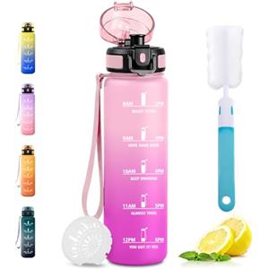 JAPORIA Borraccia 500ml, Bottiglia Acqua senza BPA, a Prova di Perdite, Borraccia con Filtro e Indicatore del Tempo, Borracce per Studenti, Scuola, Ufficio, Palestra