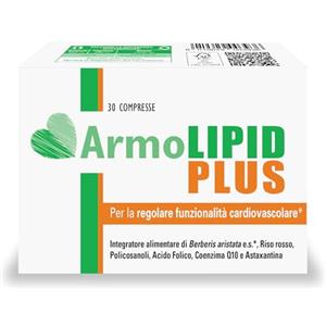 Armolipid Plus 30 Compresse, Integratore Alimentare per Regolare il Colesterolo, con Berberis Aristata, Riso Rosso Fermentato e Coenzima Q10