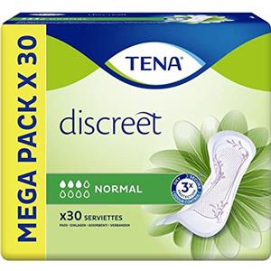 TENA Discreet Normal Asciugamani Incontinenza Donna mega Pack 30 Asciugamani
