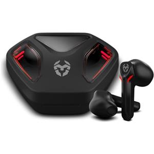 KROM KALL - Cuffie gaming stereo in-ear, Microfono integrato, Bluetooth 5.3 Latenza Zero, Push to Talk, 12 ore di autonomia, Custodia di ricarica, Cavo USB Type-C incluso, Nero
