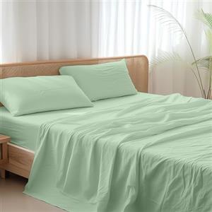 Ruggeri - Completo Letto - 100% Morbida Microfibra di Alta Qualità | 2 Federe + 1 Lenzuolo con Angoli + 1 Lenzuolo Sopra - Collezione Everyday (Verde, Matrimoniale)