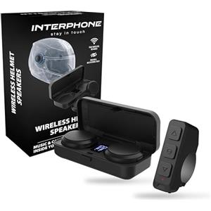 INTERPHONE ZERO - Auricolari True Wireless da casco, ideali per scooter e sport invernali, Bluetooth 5.3, microfono integrato senza fili, con telecomando da manubrio, autonomia fino a 6.5h
