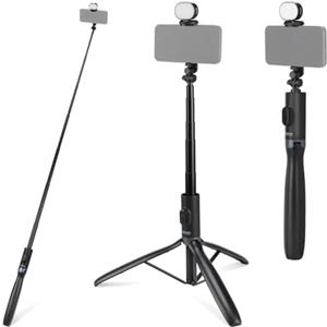 NEEWER ENTRY LEVEL VERSION Treppiede Selfie Stick con Luce e Telecomando Compatibile con iPhone Samsung Android, Tripode Cellulare da Viaggio Portatile Estensibile da 170cm per Foto e Video, PA987