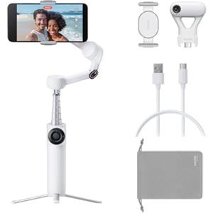 Insta360 Flow 2 Plus Pack Tracker IA Bianco - Gimbal per iPhone/Android | Stabilizzatore per Smartphone, tracking IA con tutte le App, tracciamento IA di Gruppo, selfie stick con treppiede integrato
