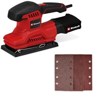 Einhell Levigatrice Orbitale TC-OS 250 | 26.000 giri/min | oscillazione 2 mm | sistema a morsetto e velcro | attacco aspirazione | sacco polvere | 3 fogli abrasivi