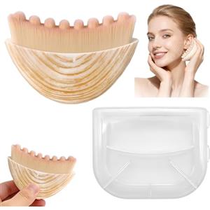 VRYNDHS pazzola per il viso contornata, spazzola viso linfodrenante, con peeling delicato e luminosità | setole naturali morbide, per madre, donne, fidanzata - sorella (Bianco)