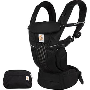 Ergobaby Marsupio Ergobaby Omni Breeze per neonati, 4 posizioni SoftFlex Mesh anteriore ergonomico posteriore per neonati (Onyx Black)